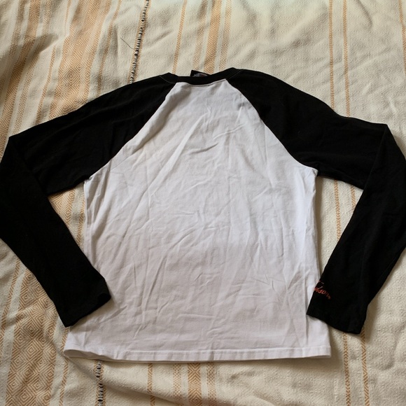 Harley Davidson Raglan Long Sleeve Small Logo Shirt Size Large - Picture 2 of 9